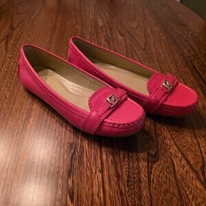 Michael Kors Women's Mandy Moc Moccasin Flats Loafers Burnt Sienna Coral SZ 6.5